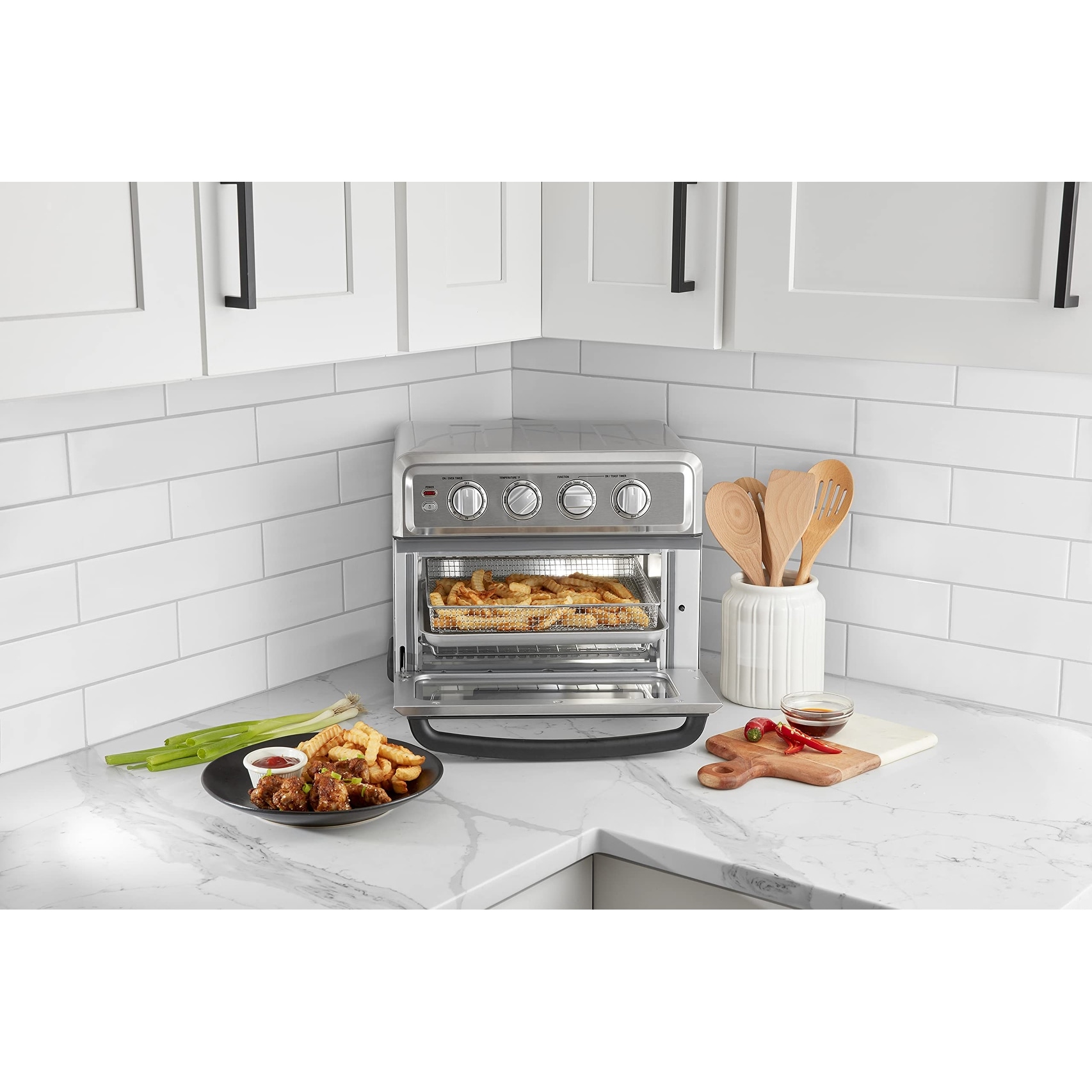 Air Fryer Convection Toaster Oven 8 1 Oven with Bake Grill Broil Warm Options Stainless Steel